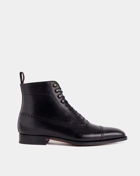 Black Balmoral Brogue Boot - Cobbler Union