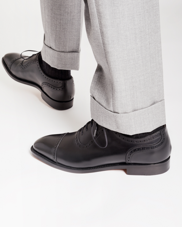 Black Brogue Oxford Dress Shoe - Cobbler Union