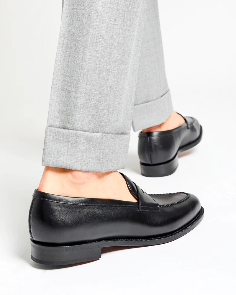 Black Calf Leather Penny Loafer - Cobbler Union