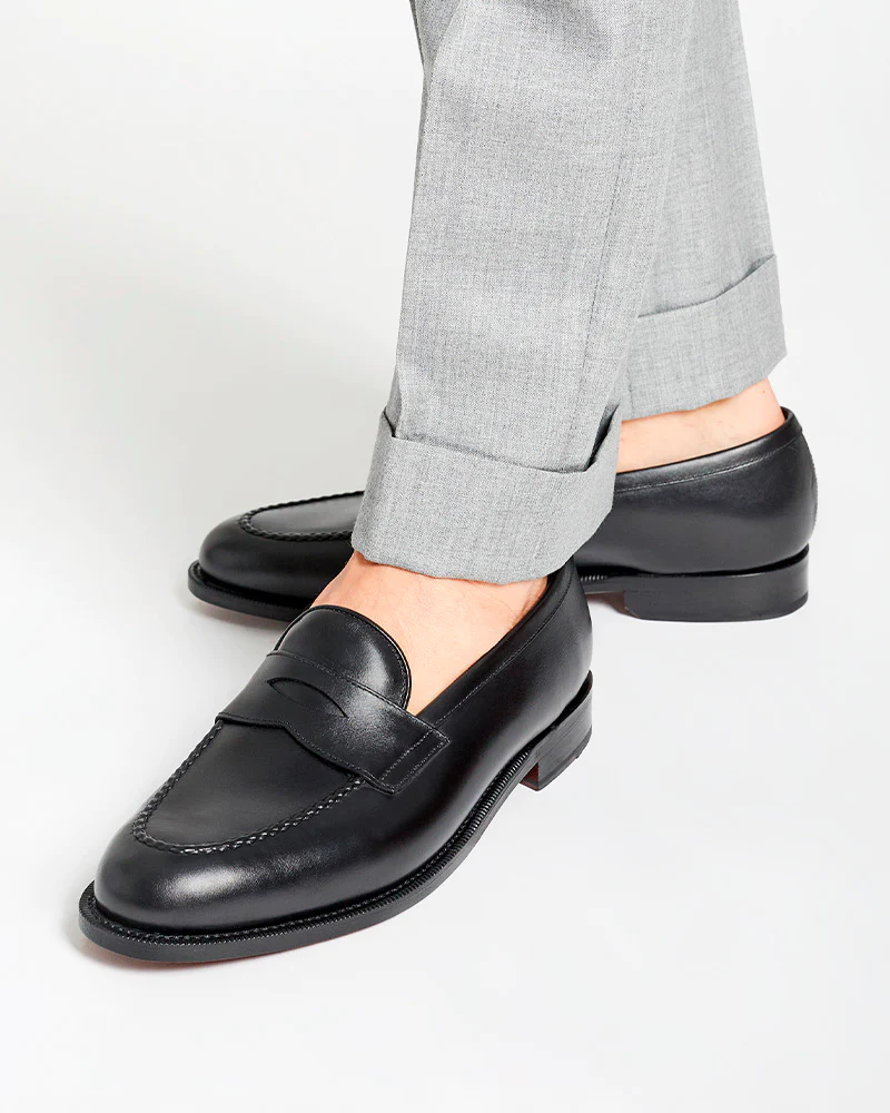 Black Calf Leather Penny Loafer - Cobbler Union