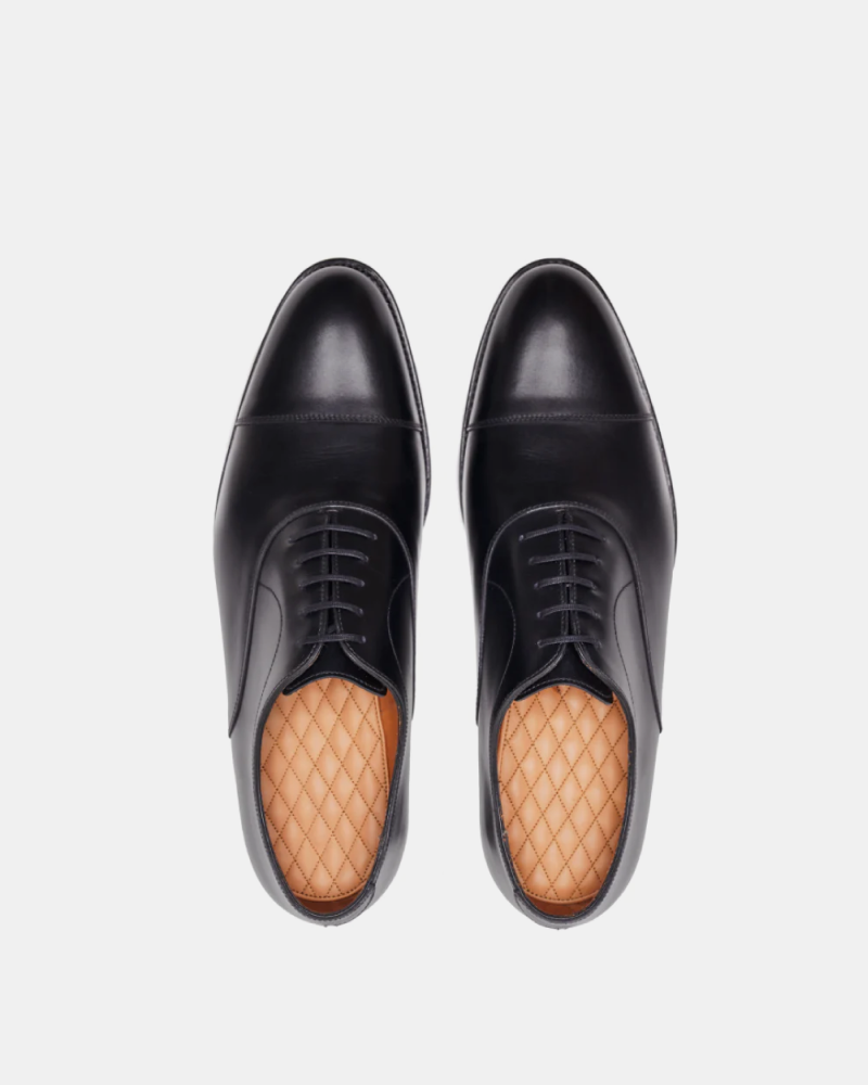 Black Cap Toe Oxford Dress Shoe 8.5 UK / 9.5 US Black Cap Toe Oxford Dress Shoe 8.5 UK / 9.5 US