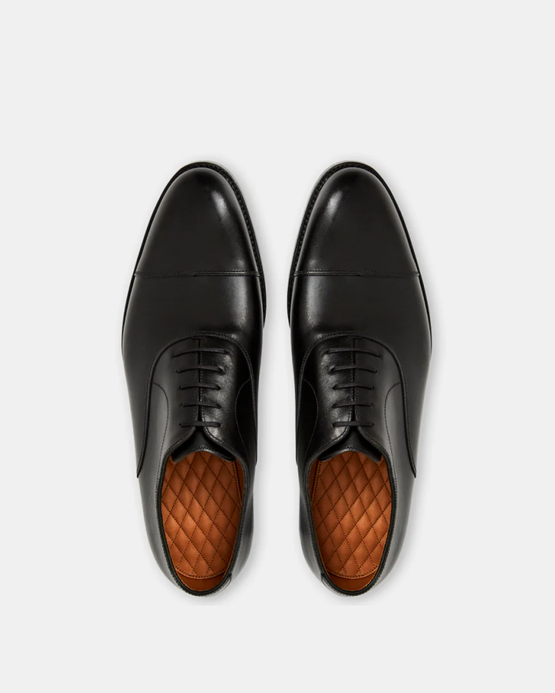 Black Cap Toe Oxford with Rubber Half Soles
