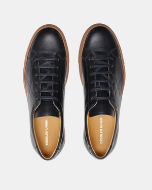 Black Dress Sneaker with Brown Outsole