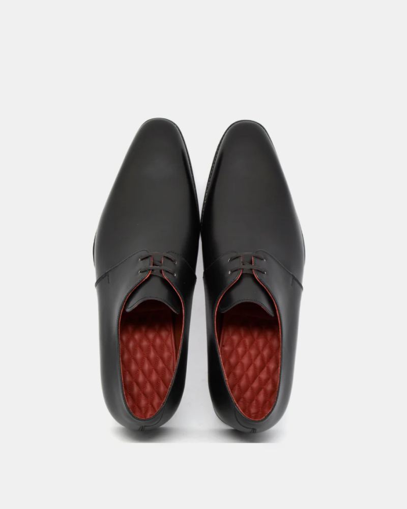 Black Leather Derby Dress Shoe