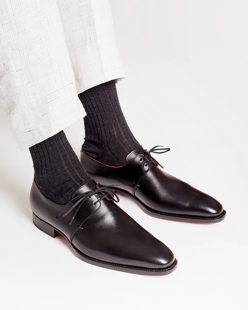 Black Leather Derby Dress Shoe 10 UK / 11 US Black Leather Derby Dress Shoe 10 UK / 11 US