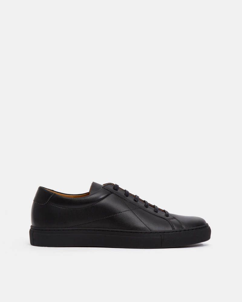 Black Leather Low Top Dress Sneaker - Cobbler Union