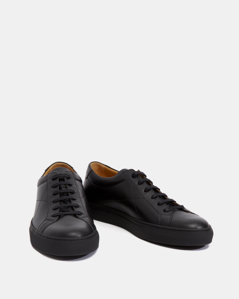 Sneaker leather black Clearance