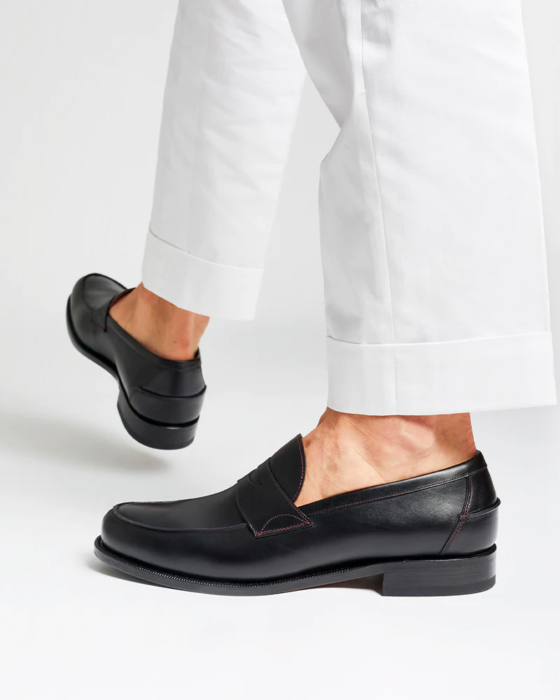 [SALE] - Black Leather Penny Loafer