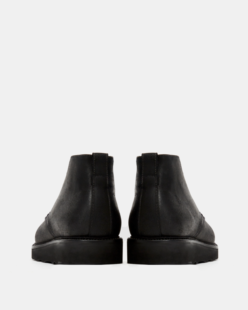 [SALE] - Black Waxed Suede Lightweight Chukka Boot