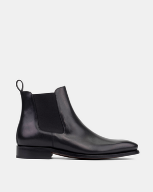 Bennett Black Chelsea Boot with Half-Rubber Soles - 722