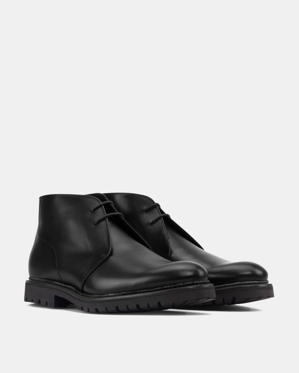 Men's Black Leather Chukka Boots Commando