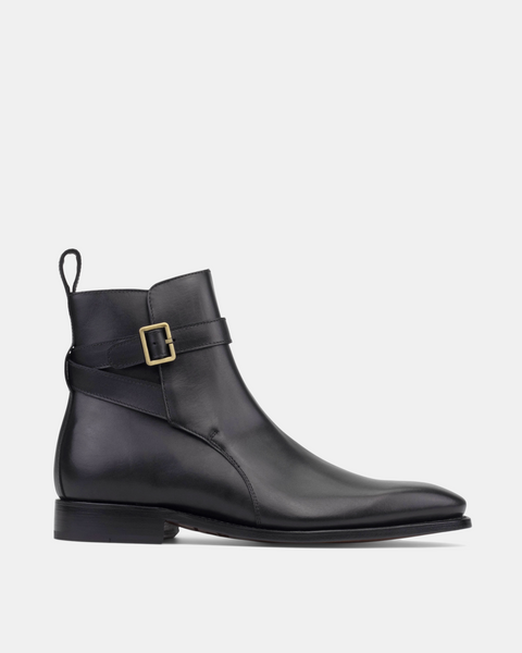 靴 John Lobb Jodhpur II Black Museum Calf Men's Black Leather Jodhpur Dress Boots | Cobbler Union