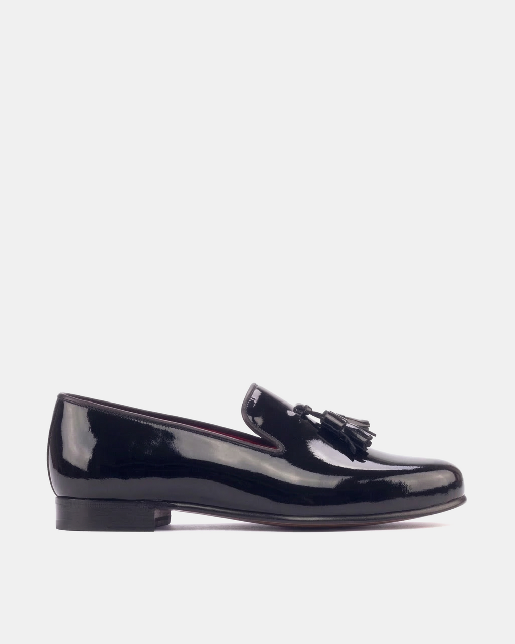 [SALE] - Black Patent Tassel Slippers