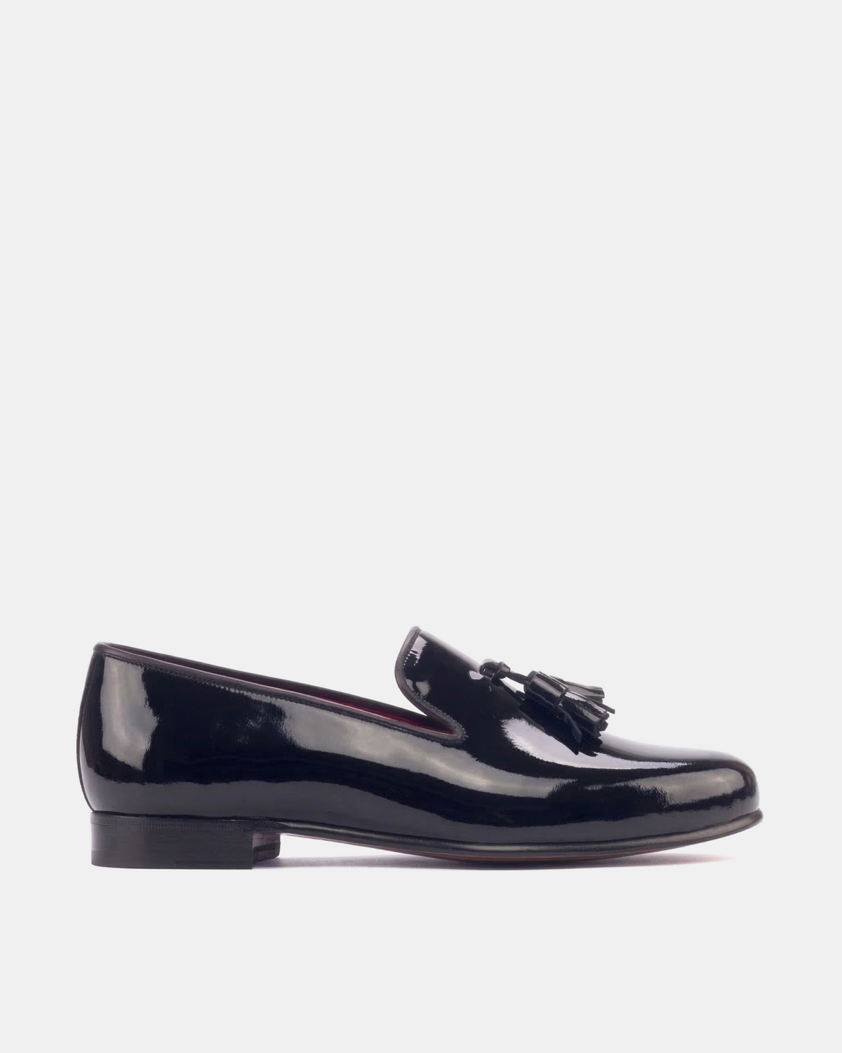 Black Patent Tassel Slippers