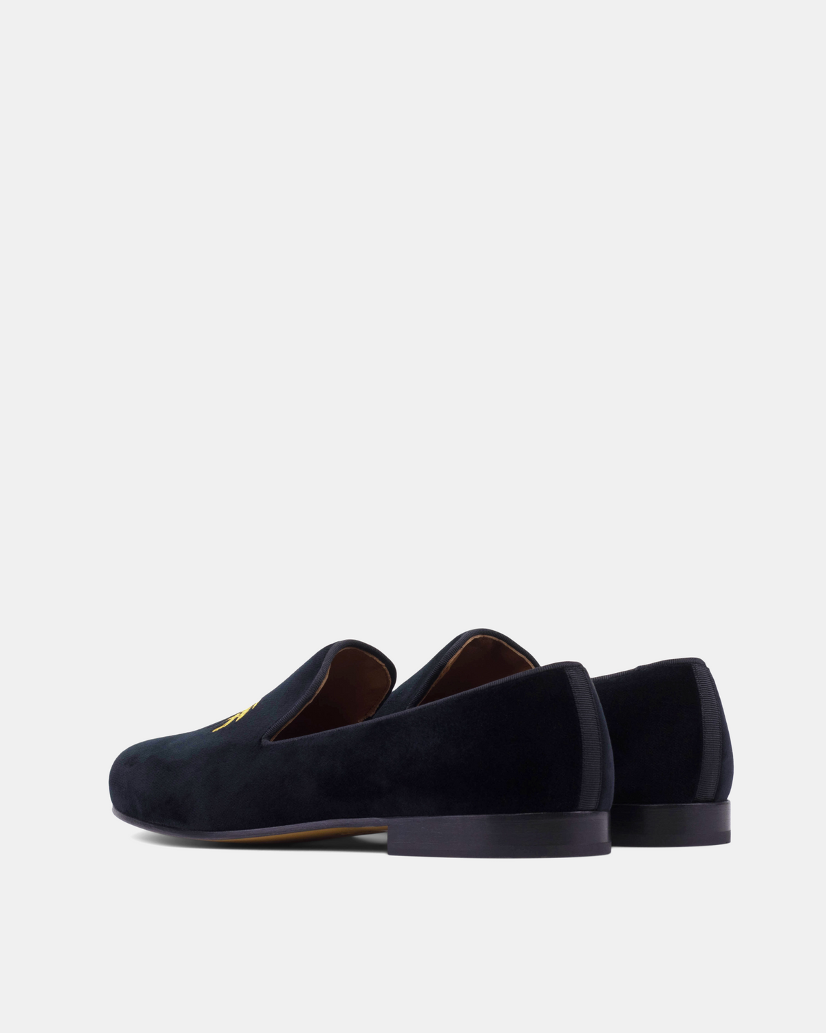 Black Velvet Slippers Palms