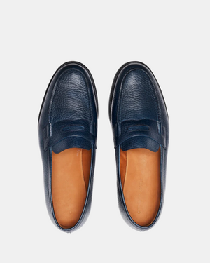 Navy Leather Loafer