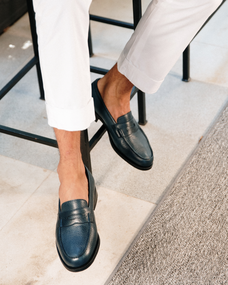 Navy Leather Loafer - Cobbler Union