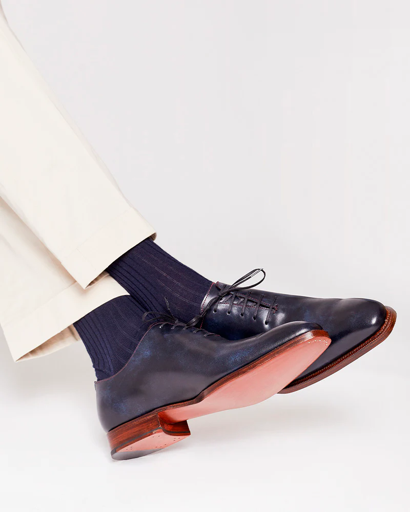 Museum Blue Wholecut Oxford Dress Shoe