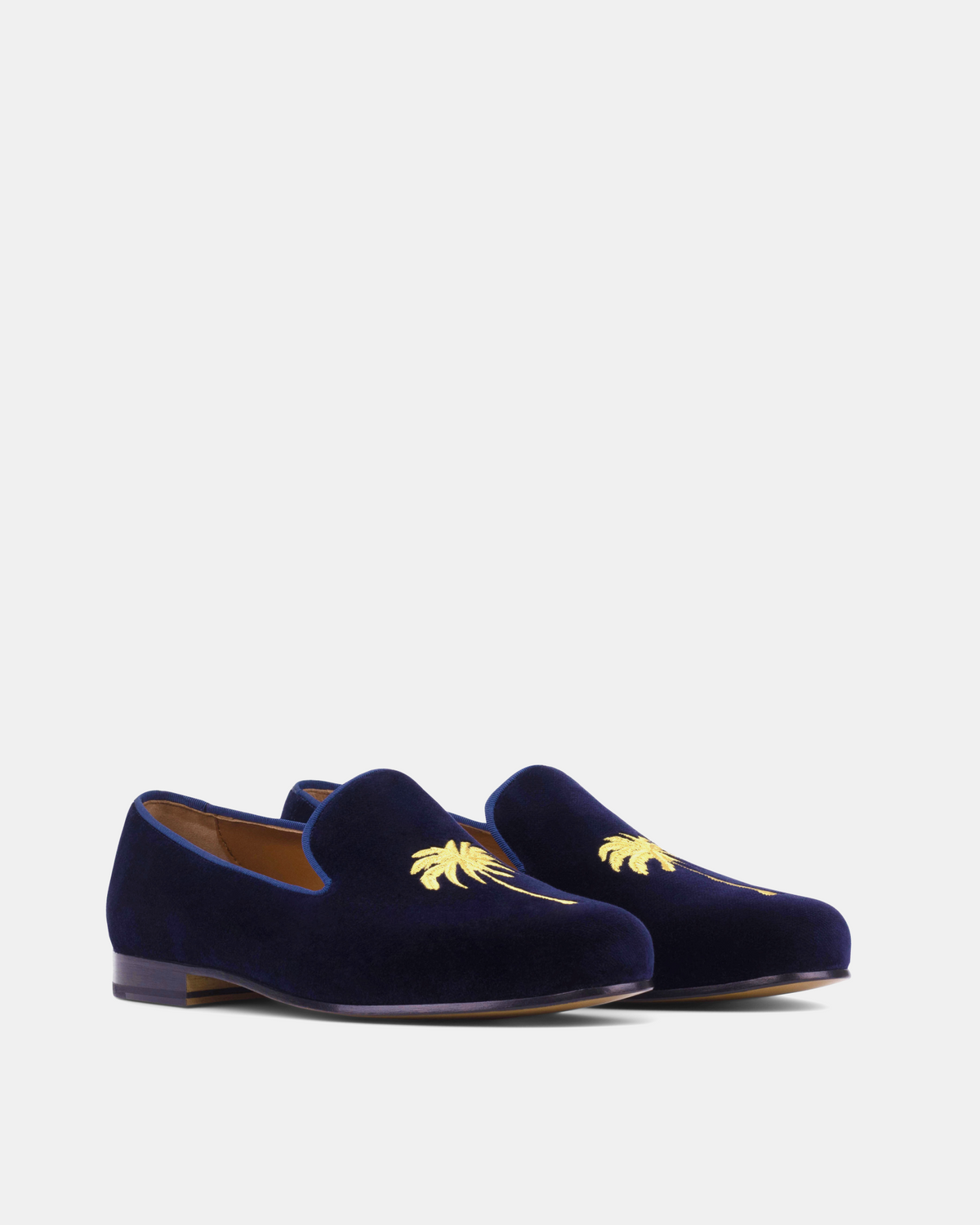 [SALE] - Blue Velvet Slippers Palms