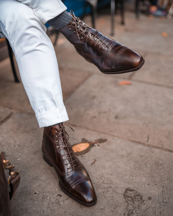 Brogue cap toe boot sale