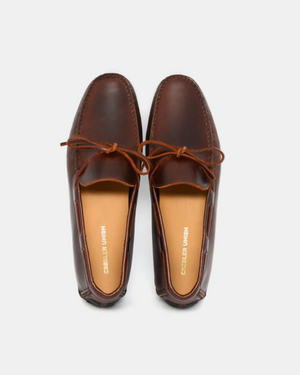 Brown Leather Lace up Moccasins