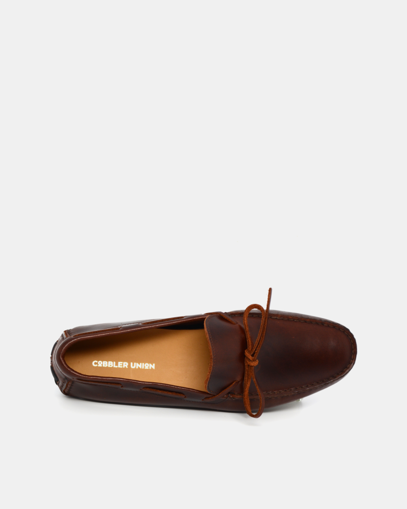 Leather lace up moccasins hotsell
