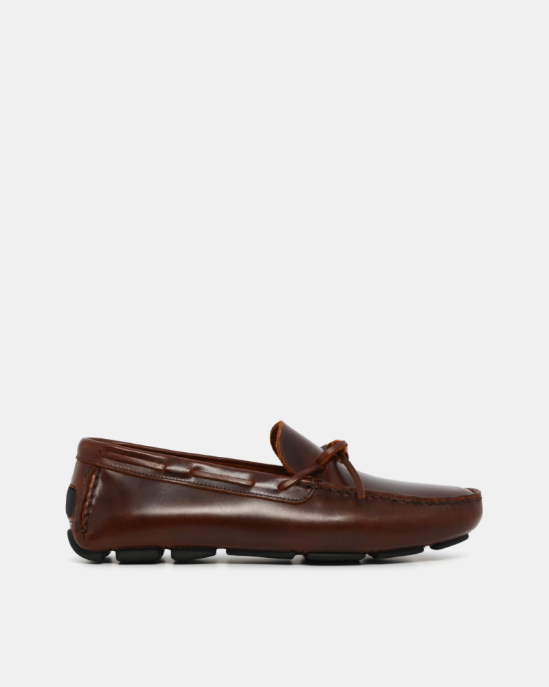 Brown Leather Lace up Moccasins Cobbler Union