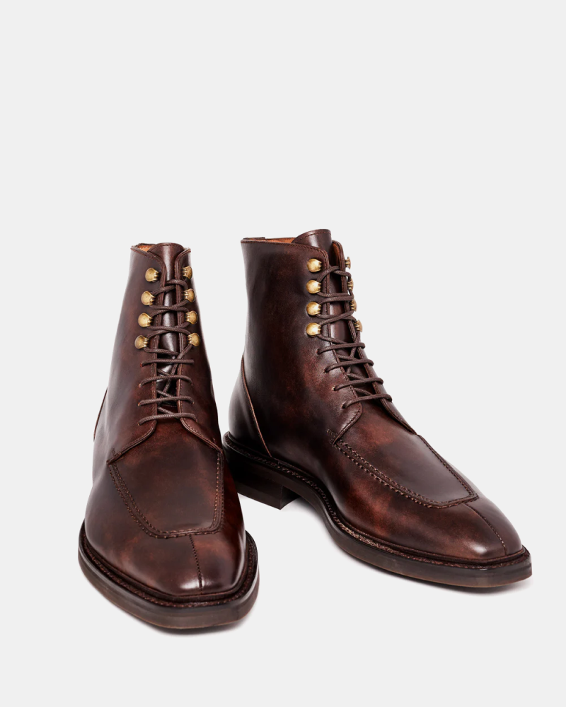 Museum Brown Leather Split Toe Boot - Cobbler Union