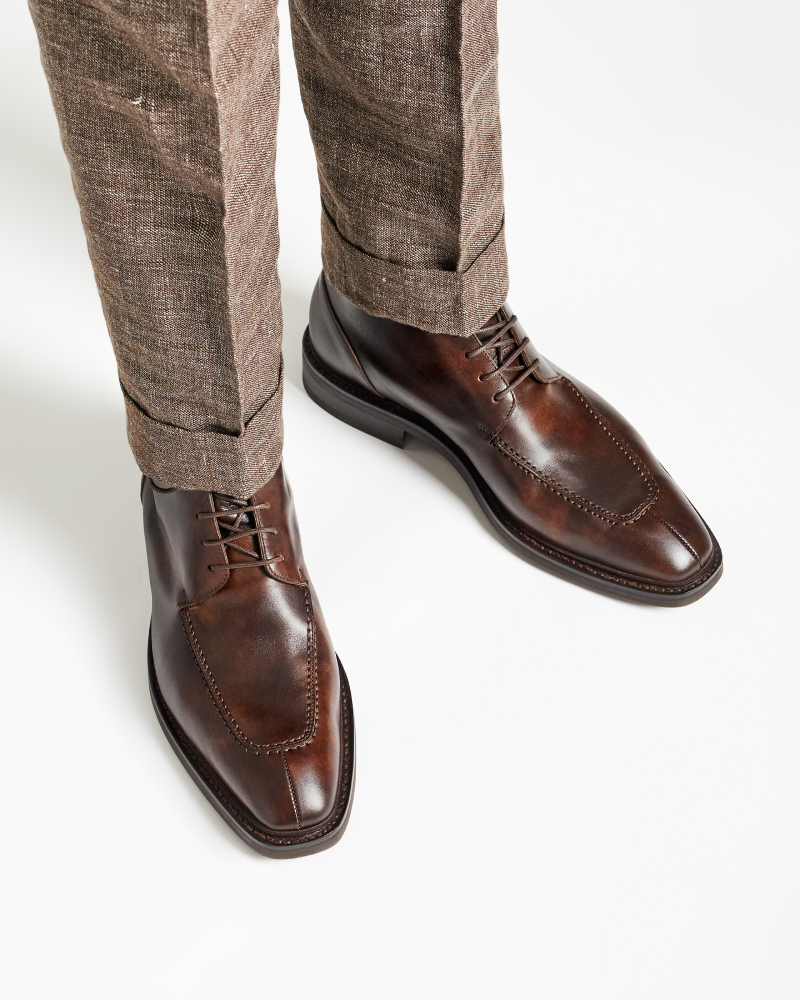 Brown Leather Split Toe Boot