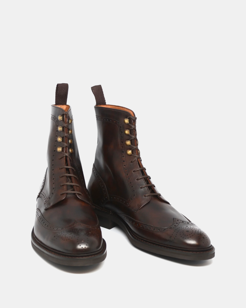Brown Leather Wingtip Brogue Boot