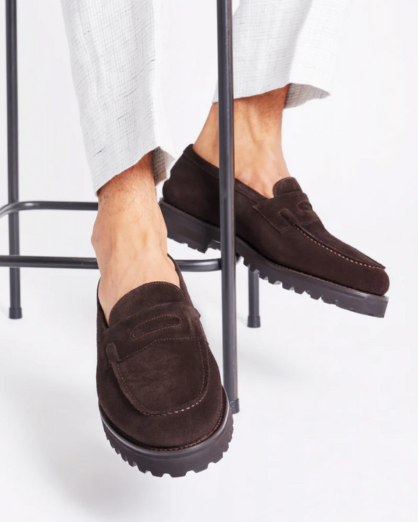 Brown Suede Lightweight Penny Loafer - Cobbler Union display picture 1