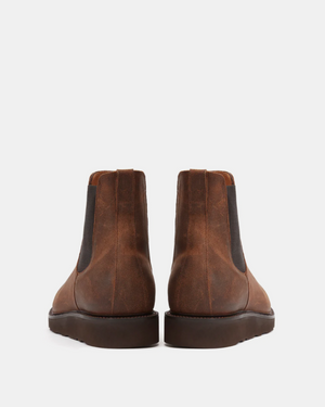 Brown Waxed Suede Lightweight Chelsea Boot