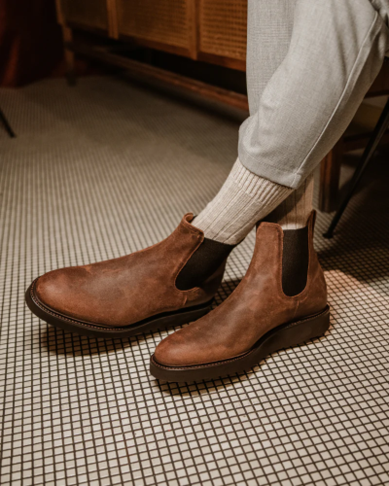 Brown Waxed Suede Chelsea Boot Cobbler