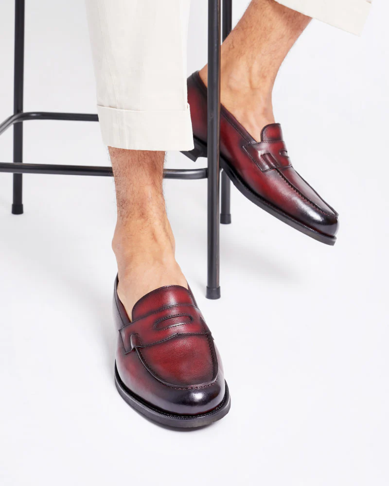 Mens oxblood loafers sale