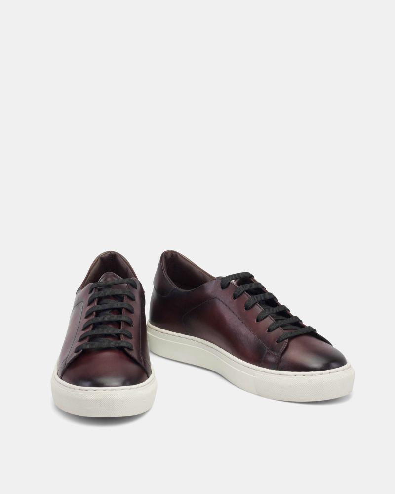 burgundy dress sneakers Men's Burgundy Leather Dress Sneakers