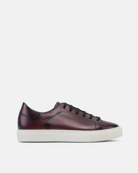 burgundy dress sneakers Burgundy leather sneakers for men 44 / Burgundy main image 0