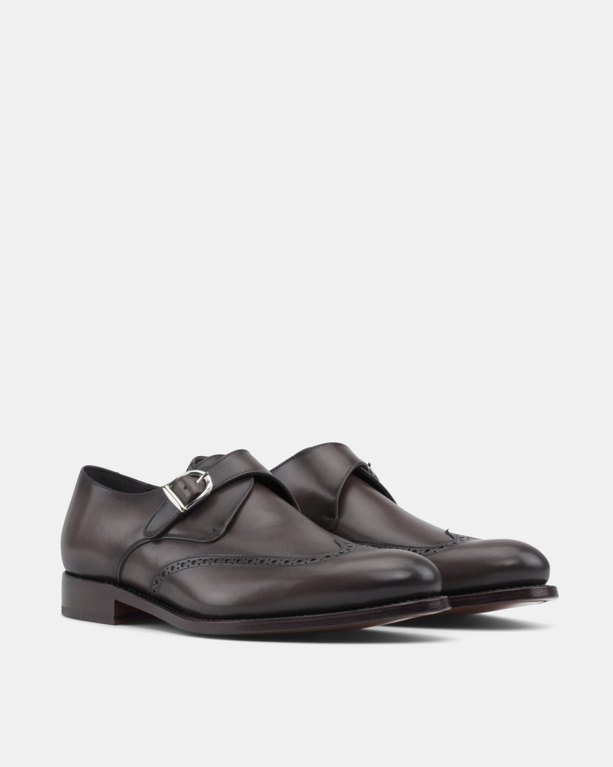 Chris Dark Brown Calf Single Monk - 675