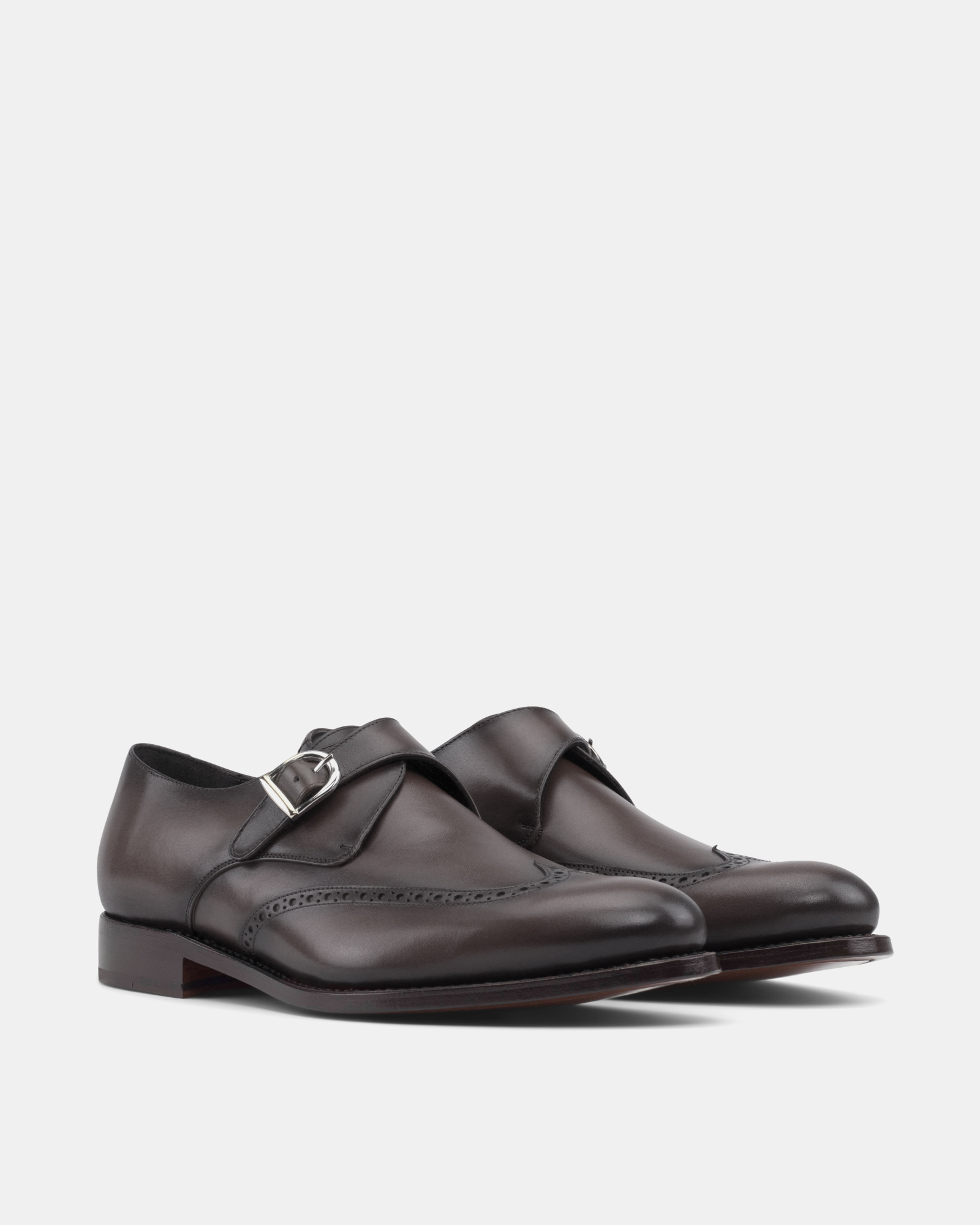Chris Dark Brown Calf Single Monk - 675