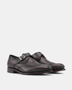 Chris Dark Brown Calf Single Monk - 675
