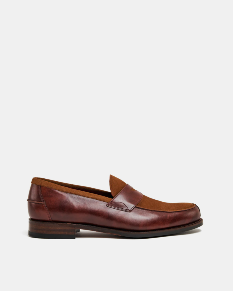 Cognac Leather & Tobacco Suede Loafer - Cobbler Union