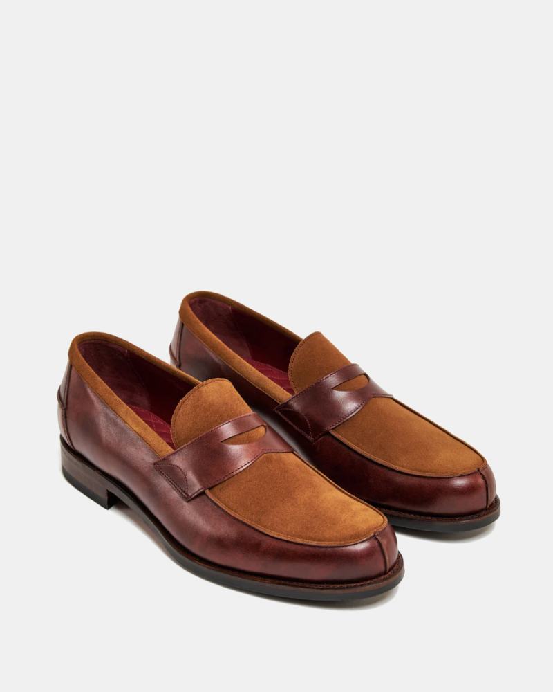 [SALE] - Museum Cognac Leather & Tobacco Suede Loafer