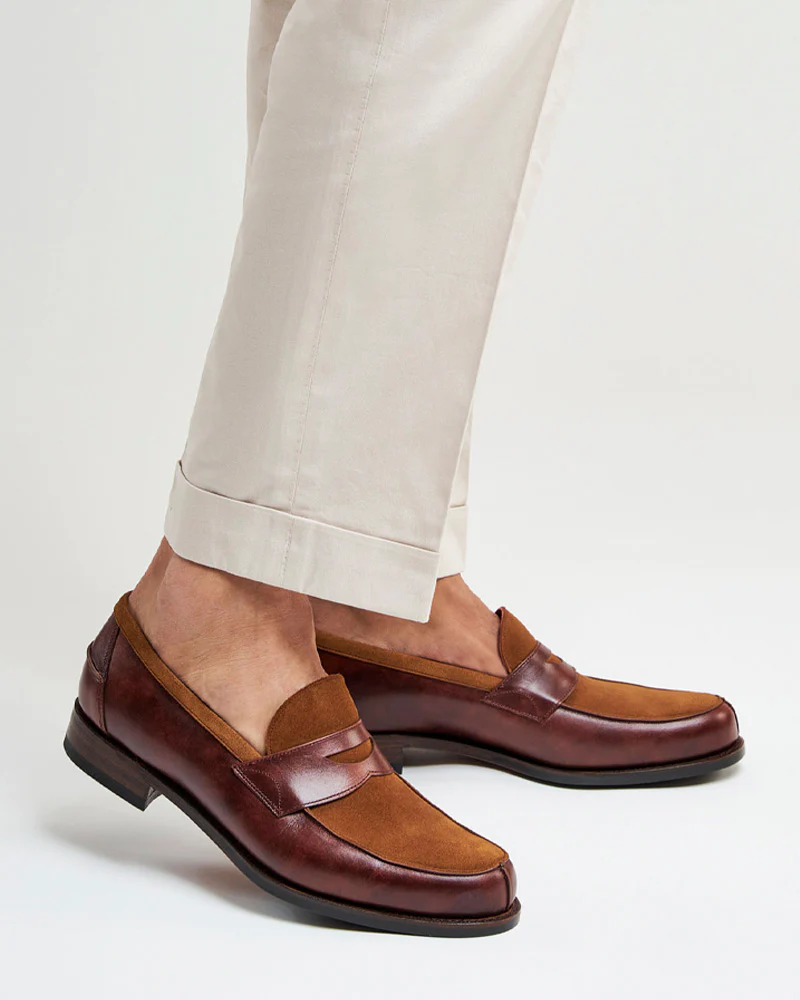 [SALE] - Museum Cognac Leather & Tobacco Suede Loafer