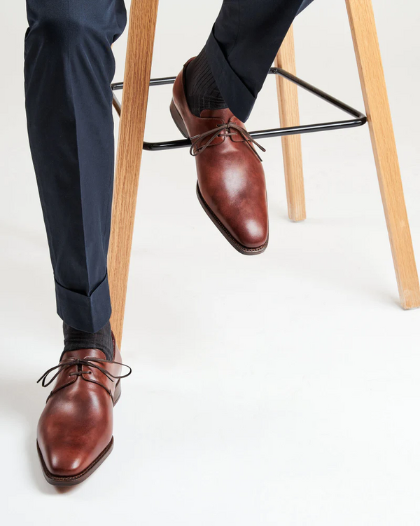 Museum Cognac Leather Derby Dress Shoe 8 UK / 9 US