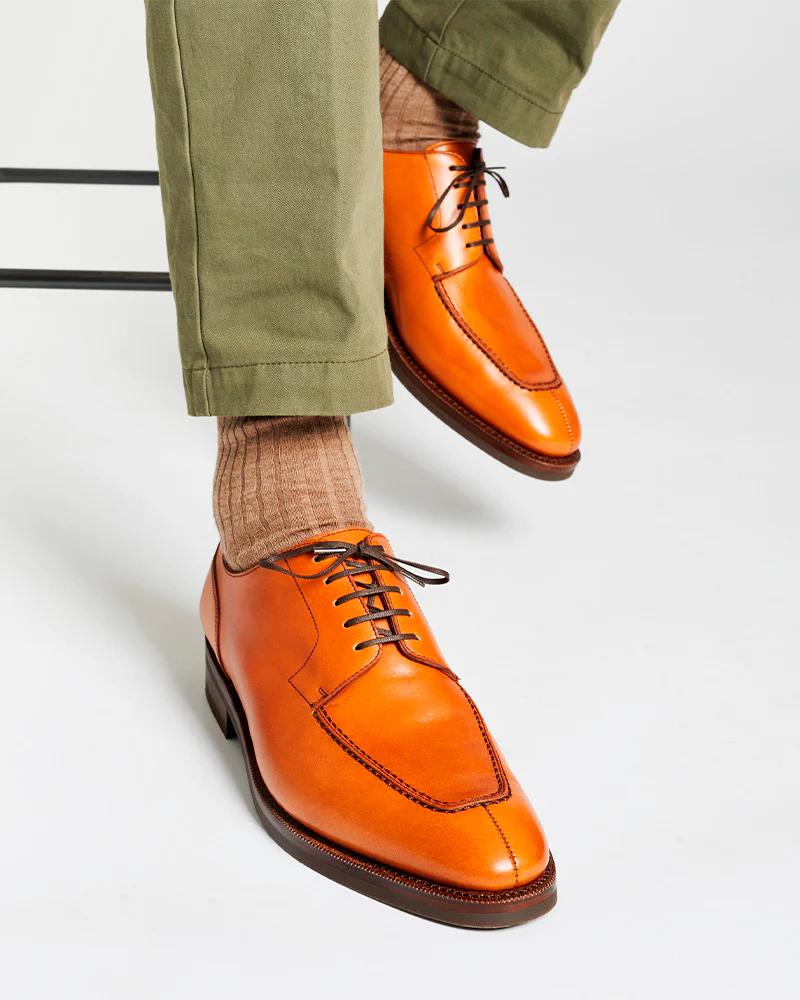 [SALE] - Cognac Calf Norwegian Split Toe Shoe