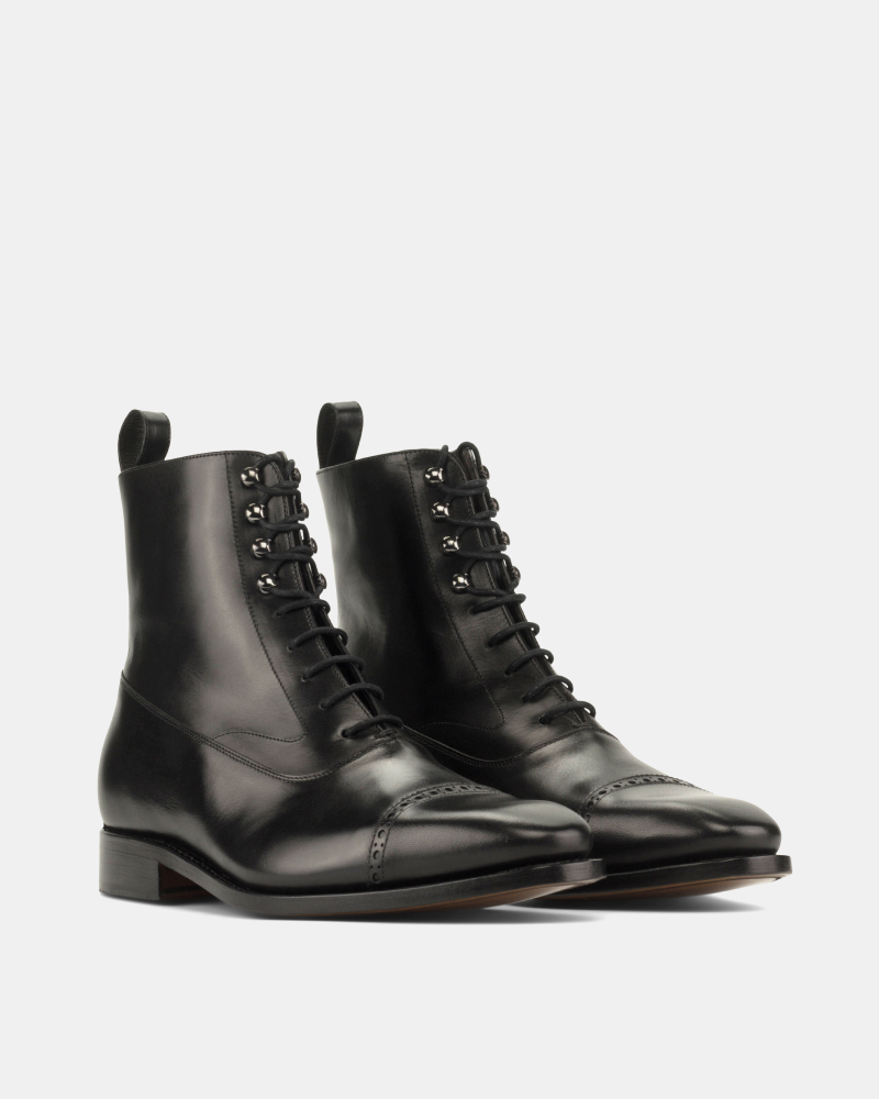 Guillaume Black Calf Balmoral Boot - 722