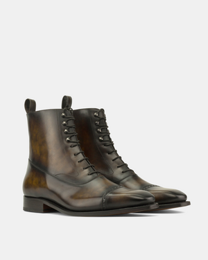 Guillaume Museum Brown Patina Balmoral Boot - 722