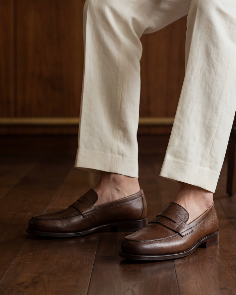 Henry Brown Grain Penny Loafer - 144