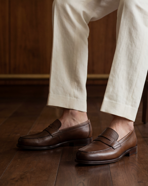 Henry Brown Grain Penny Loafer - 144