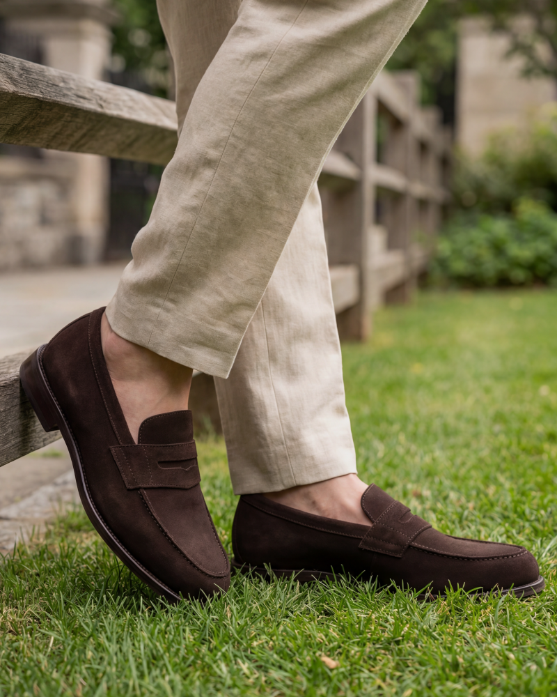 Henry Brown Suede Penny Loafer - 144