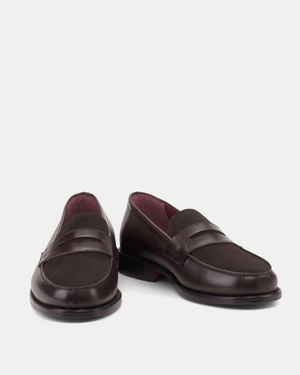 Henry Brown Calf & Suede Penny Loafer - 144
